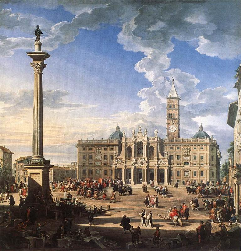 PANNINI, Giovanni Paolo The Piazza and Church of Santa Maria Maggiore ch oil painting image